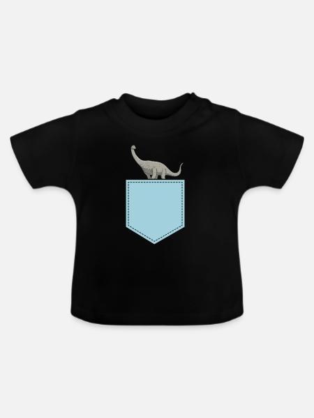 Brontosaurus Dino Geschenk - Baby Bio-T-Shirt mit Rundhals - Schwarz