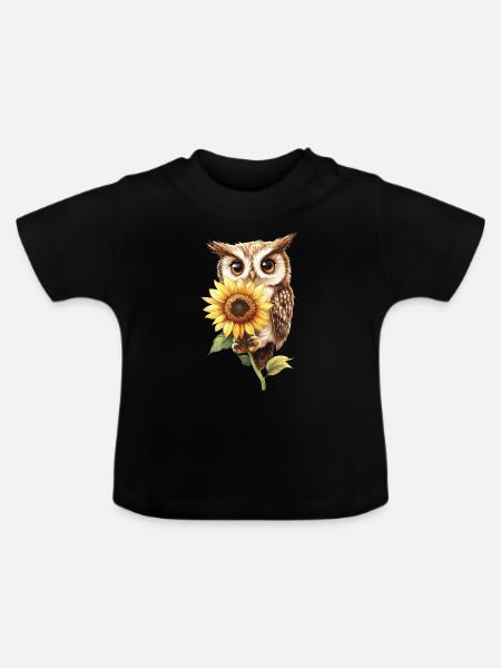 Schneeleopard - Baby Bio-T-Shirt mit Rundhals - Schwarz