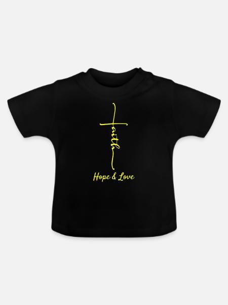 Christentum Christlich Gläubig Liebe Geschenk - Baby Bio-T-Shirt mit Rundhals - Schwarz