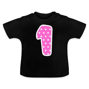 Eins - Baby Bio-T-Shirt mit Rundhals - Schwarz - Vorne