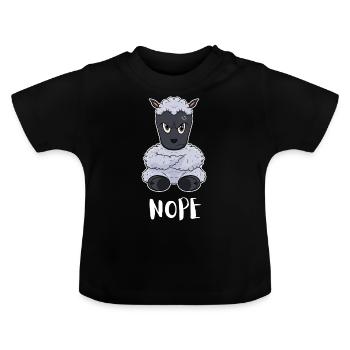 Nope Lamb I Drôle de mouton paresseux - T-shirt bio col rond Bébé - noir - Devant
