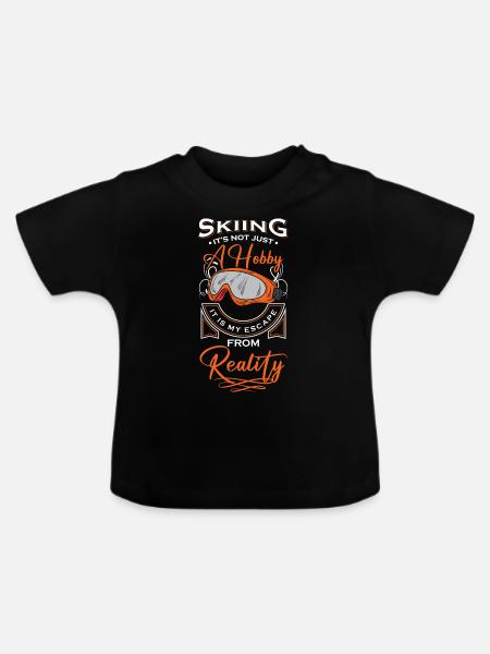 Wintersport Winter Hobby - Baby Bio-T-Shirt mit Rundhals - Schwarz