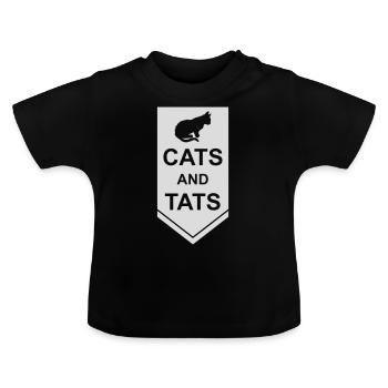 Citation de chats et de tats - T-shirt bio col rond Bébé - noir - Devant