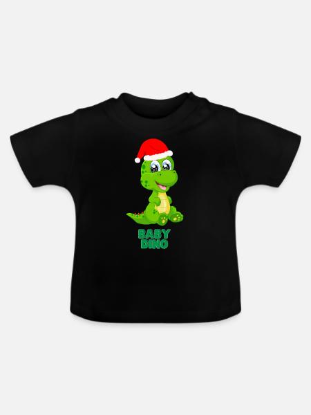 Baby Dino Body, Bio-Kurzarm-Body! - Baby Bio-T-Shirt mit Rundhals - Schwarz