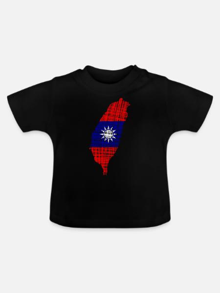 Taiwan - Baby Bio-T-Shirt mit Rundhals - Schwarz