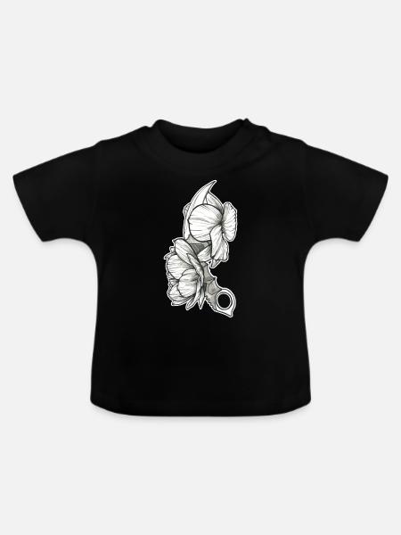 Flower Knife - Baby Bio-T-Shirt mit Rundhals - Schwarz