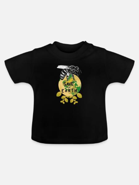 Das Brummen der Erde - Baby Bio-T-Shirt mit Rundhals - Schwarz