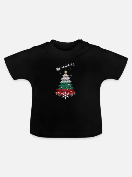 Weihnachtsbaum mit bulgarischer Flagge - Baby Bio-T-Shirt mit Rundhals - Schwarz