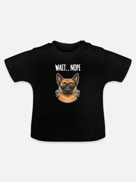 Malinois Nope - Baby Bio-T-Shirt mit Rundhals - Schwarz