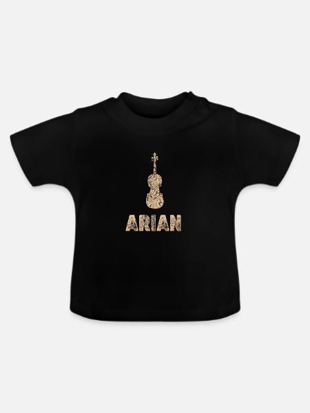 Vorname Arian - Baby Bio-T-Shirt mit Rundhals - Schwarz