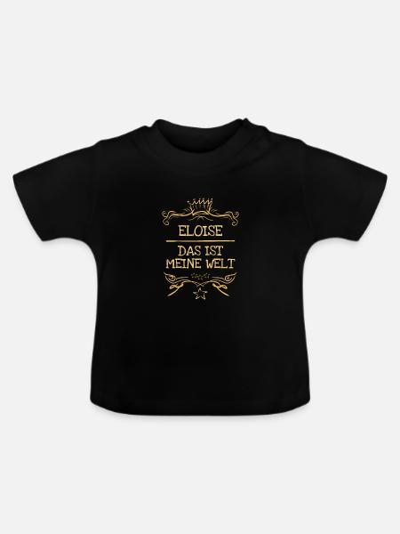 Mädchenname Eloise - Baby Bio-T-Shirt mit Rundhals - Schwarz