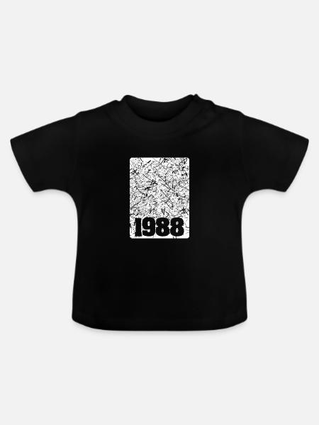 1988 - Baby Bio-T-Shirt mit Rundhals - Schwarz