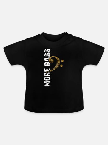 More bass - bass clef - Baby Organic T-Shirt with Round Neck - black
