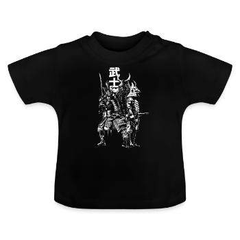 samurai - Baby Organic T-Shirt with Round Neck - black - Front