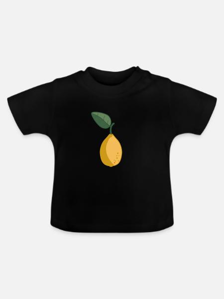Zitrone - Baby Bio-T-Shirt mit Rundhals - Schwarz