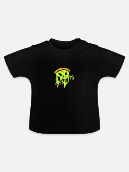 Horror Pizza - Baby Bio-T-Shirt mit Rundhals - Schwarz