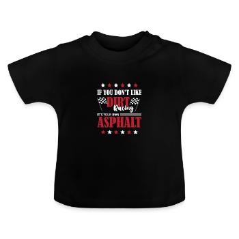 Course sur piste de terre battue - T-shirt bio col rond Bébé - noir - Devant