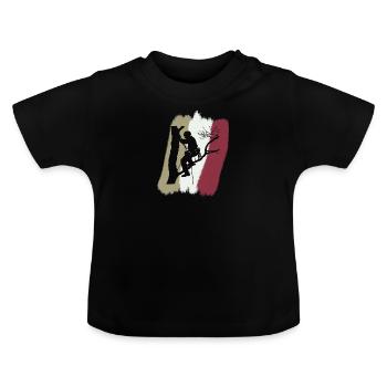 Klettern Baumklettern Aufstieg - Baby Bio-T-Shirt mit Rundhals - Schwarz - Vorne