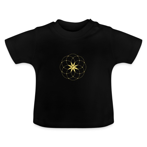 Goldene Blume des Lebens - Baby Bio-T-Shirt mit Rundhals