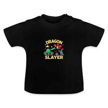 Dragon Slayer Knight Ren Faire LARP, Renaissance - Baby Bio-T-Shirt mit Rundhals - Schwarz - Vorne