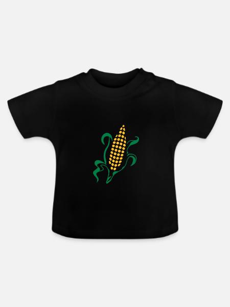 Maiskolben - Baby Bio-T-Shirt mit Rundhals - Schwarz