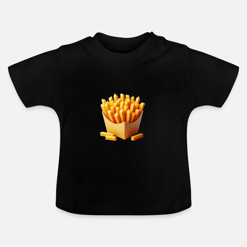 Polygone de frites - T-shirt bio col rond Bébé - noir