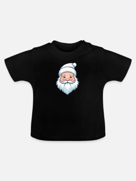 Weißer Weihnachtszauber - Baby Bio-T-Shirt mit Rundhals - Schwarz