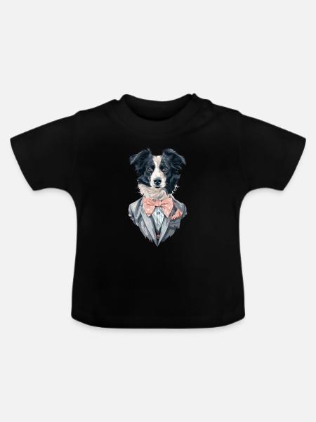 Border Collie - Baby Bio-T-Shirt mit Rundhals - Schwarz