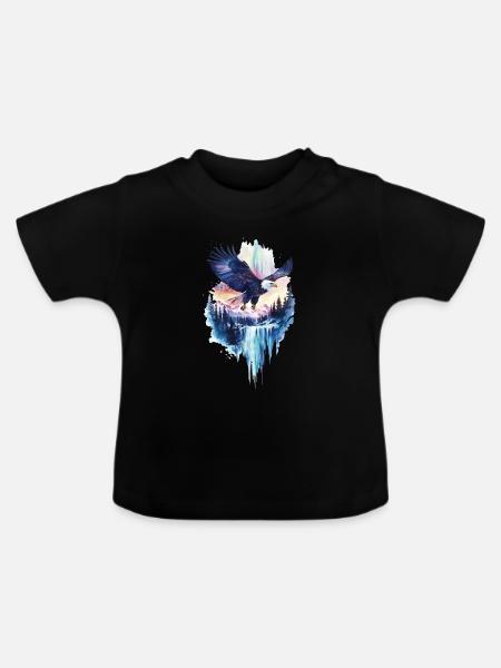 Adler - Baby Bio-T-Shirt mit Rundhals - Schwarz