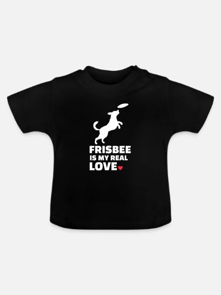 Ich Liebe Frisbee - Baby Bio-T-Shirt mit Rundhals - Schwarz