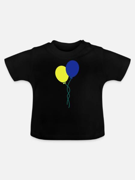 luftballons - Baby Bio-T-Shirt mit Rundhals - Schwarz