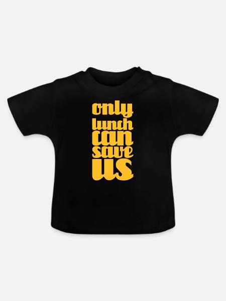 lunch can save us - Baby Bio-T-Shirt mit Rundhals - Schwarz