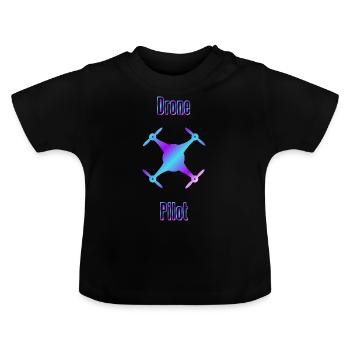 Drone drone drone cadeau quadricoptère - T-shirt bio col rond Bébé - noir - Devant