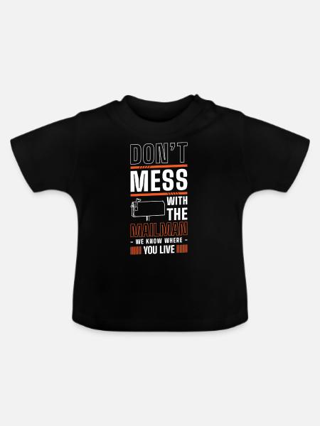 Postbote Paket - Baby Bio-T-Shirt mit Rundhals - Schwarz