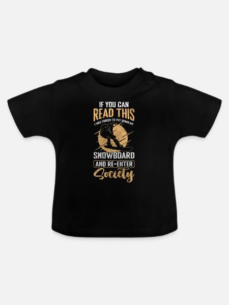 Snowboard Schnee Tailgrab Sprung - Baby Bio-T-Shirt mit Rundhals - Schwarz