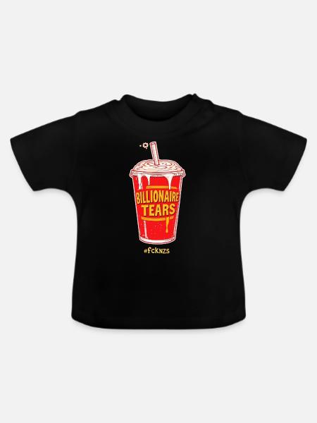 Billionaire Tears – Satirisches Protest-Shirt - Baby Bio-T-Shirt mit Rundhals - Schwarz