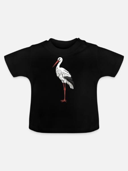 Storch - Baby Bio-T-Shirt mit Rundhals - Schwarz