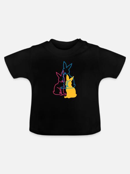 drei Hasen - Baby Bio-T-Shirt mit Rundhals - Schwarz