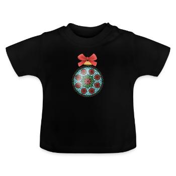 Weihnachtskugel Mandala - Baby Bio-T-Shirt mit Rundhals - Schwarz - Vorne