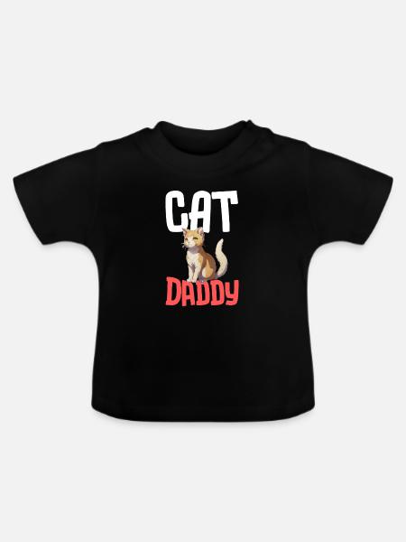 Katzenpapa: Robuste Typografie - Baby Bio-T-Shirt mit Rundhals - Schwarz