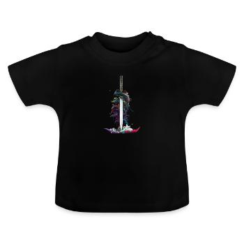 Magisches Schwert - Baby Bio-T-Shirt mit Rundhals - Schwarz - Vorne