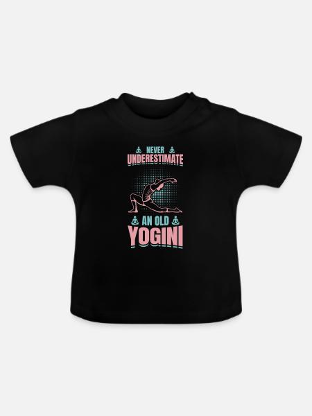 Yoga Großmutter - Baby Bio-T-Shirt mit Rundhals - Schwarz