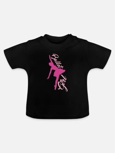 Balletttänzerin Mädchen - Baby Bio-T-Shirt mit Rundhals - Schwarz