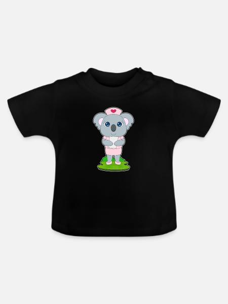 Koala Krankenschwester - Baby Bio-T-Shirt mit Rundhals - Schwarz