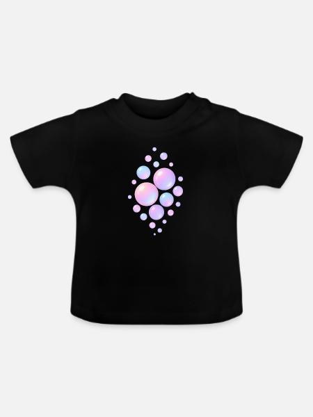 Dreamy Bubbles - Baby Bio-T-Shirt mit Rundhals - Schwarz