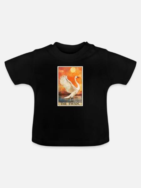 Schwäne Schwan - Baby Bio-T-Shirt mit Rundhals - Schwarz