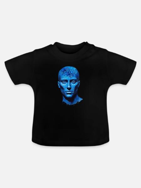 KOPF ZAHNRÄDER - Baby Bio-T-Shirt mit Rundhals - Schwarz