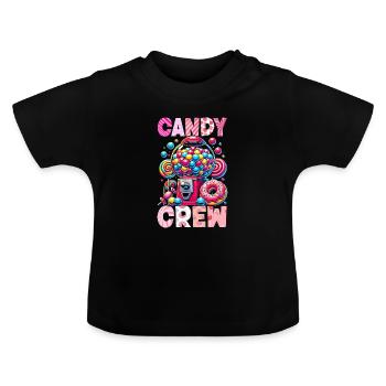 Candy Crew Decoration Candy Lover Sweet Tooth - Baby Organic T-Shirt with Round Neck - black - Front