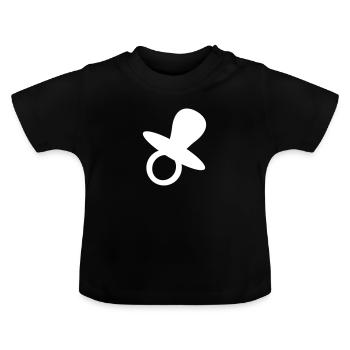 Pacifier - Baby Organic T-Shirt with Round Neck - black - Front