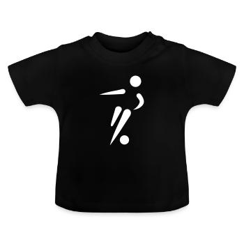 Joueur de foot - T-shirt bio col rond Bébé - noir - Devant